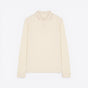 TODAY MERCH cream long-sleeve unisex organic cotton polo shirt with a structured design and two-button placket. - Naturel