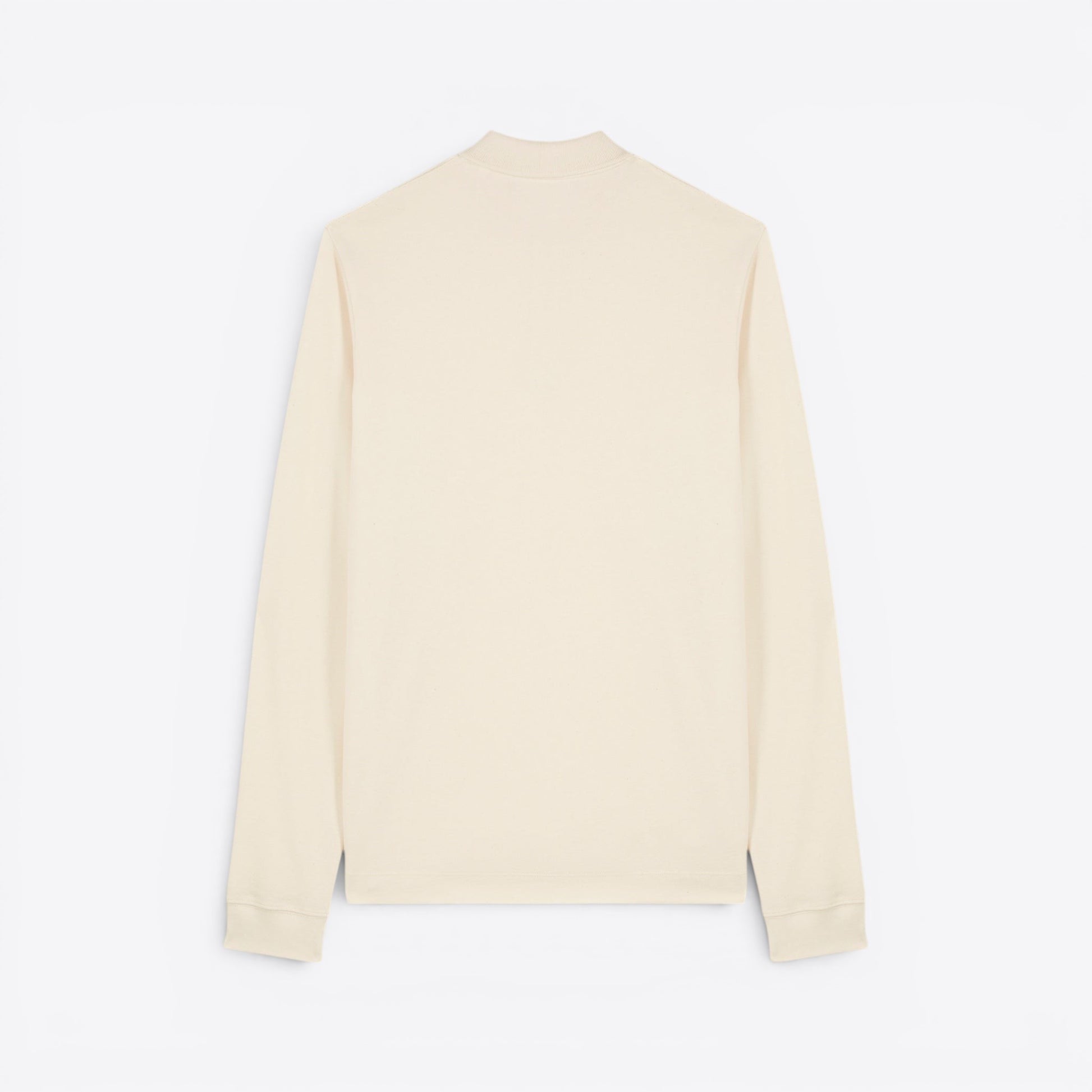 TODAY MERCH cream long sleeve unisex premium organic cotton polo shirt.