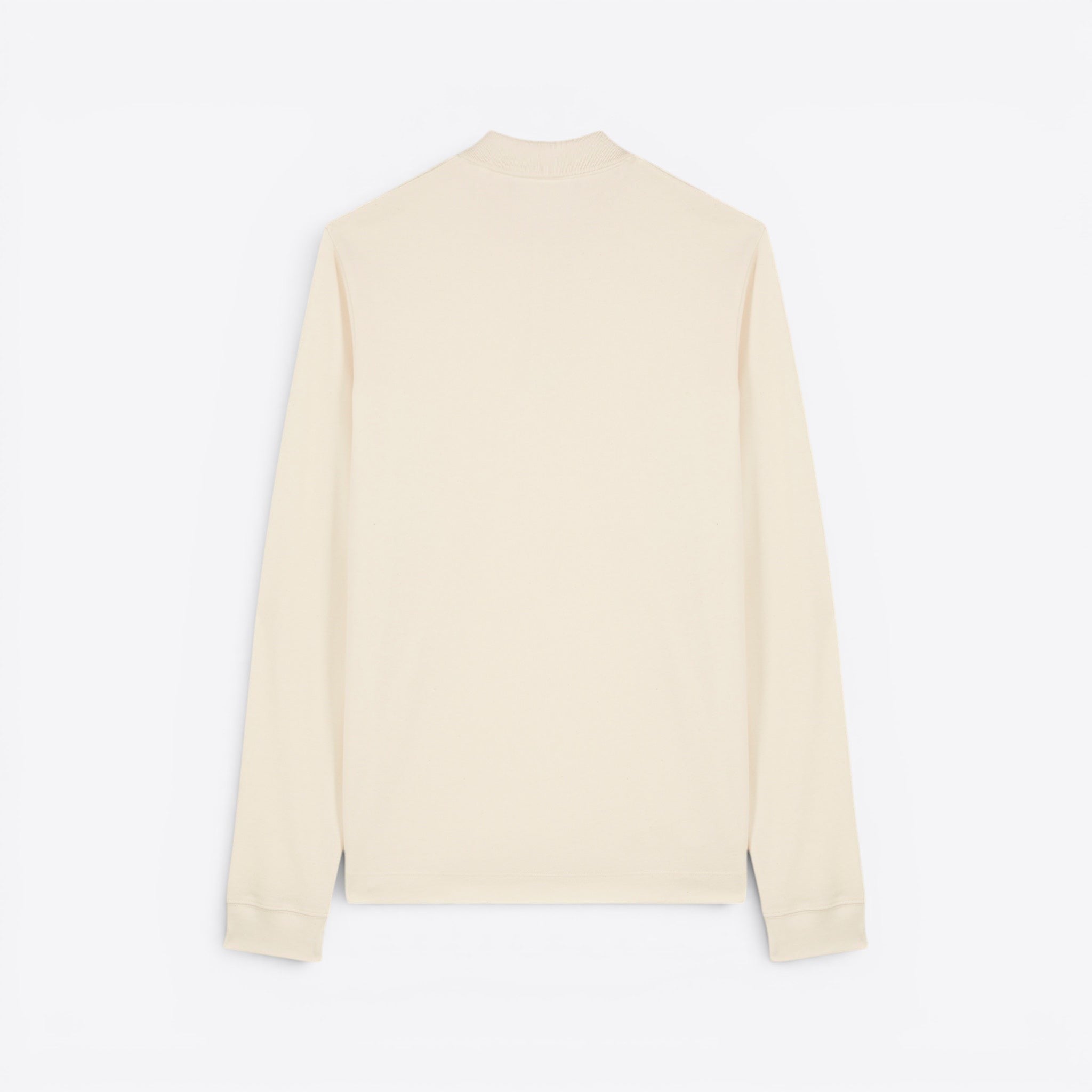 TODAY MERCH cream long sleeve unisex premium organic cotton polo shirt.