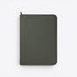 TODAY MERCH dark green zip-around document portfolio, professional and elegant design. - Kaki