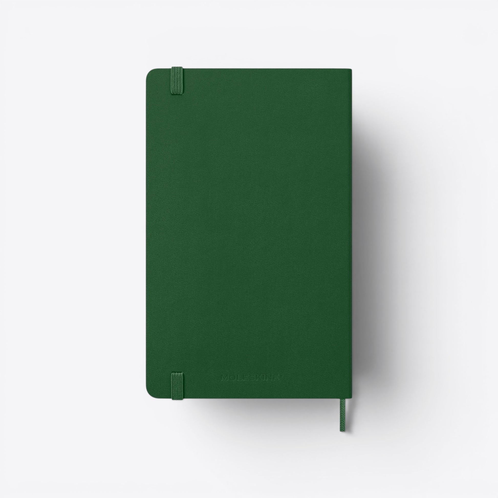 TODAY MERCH Moleskine agenda, dark green, hard cover, elastic closure, ribbon bookmark, perfect for professional organization.