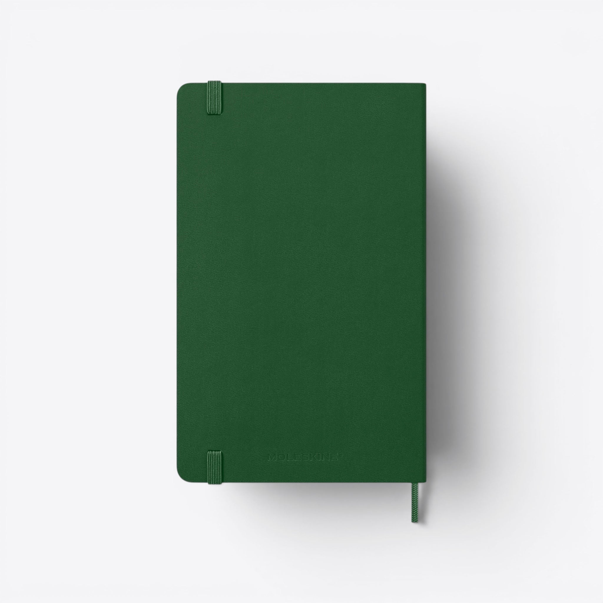TODAY MERCH Moleskine agenda, dark green, hard cover, elastic closure, ribbon bookmark, perfect for professional organization.