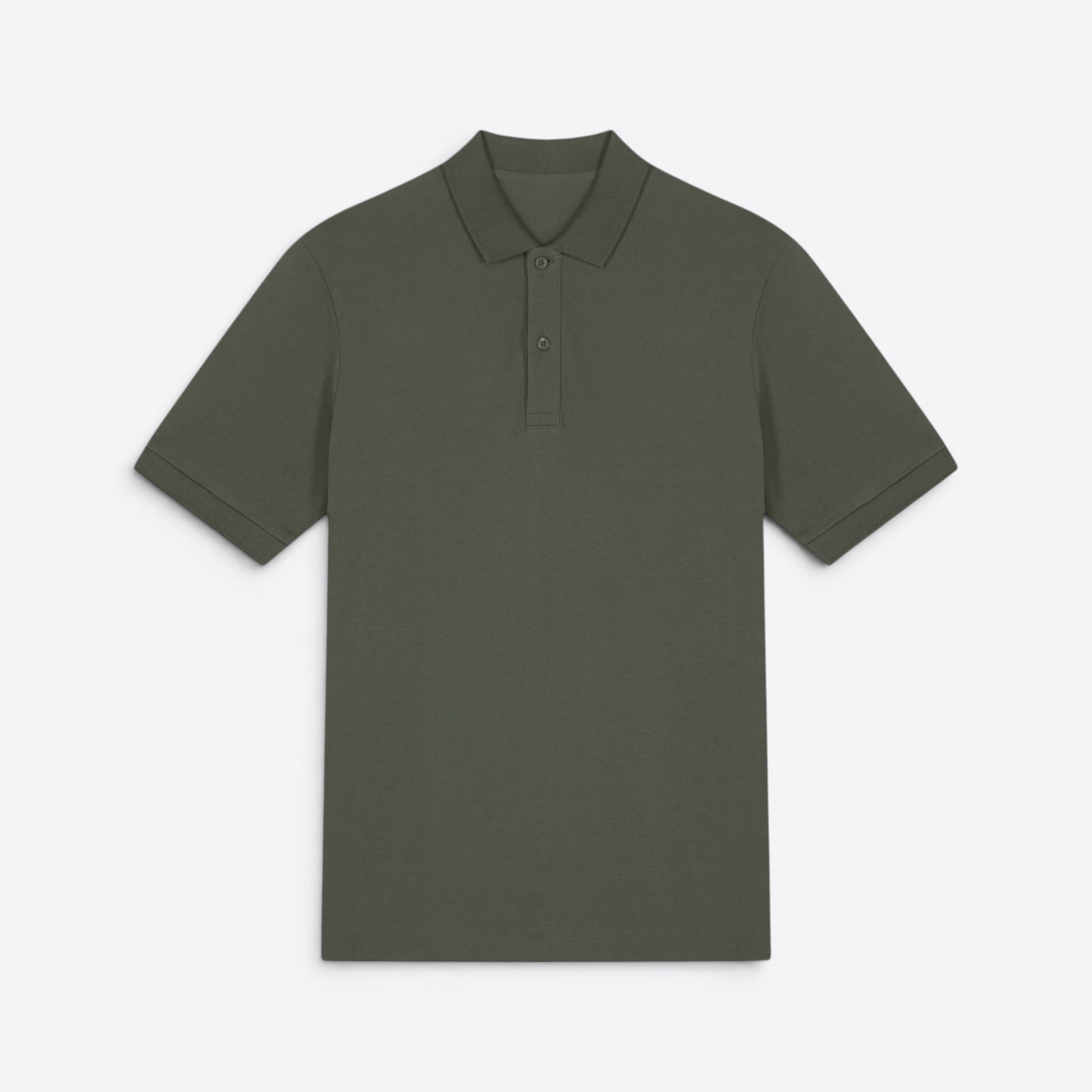 TODAY MERCH unisex premium short-sleeve polo shirt in dark green organic cotton pique.