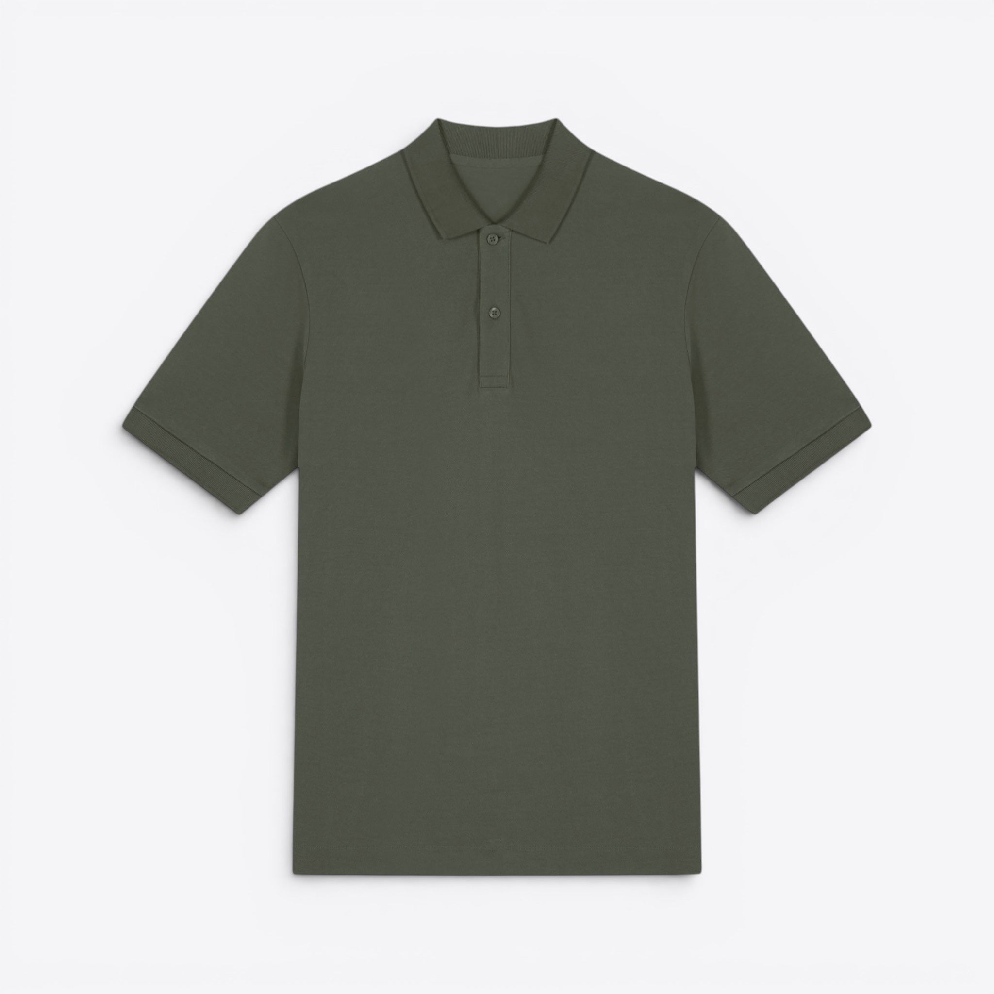 TODAY MERCH unisex premium short-sleeve polo shirt in dark green organic cotton pique.