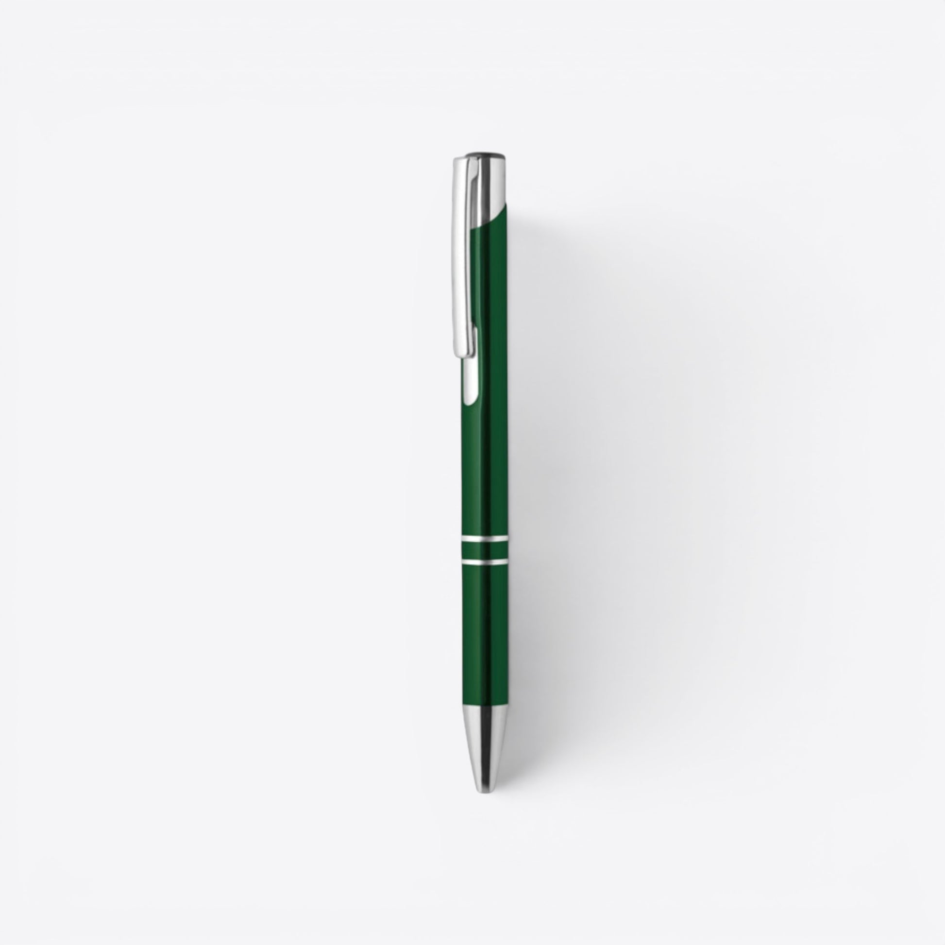 TODAY MERCH premium dark green ballpoint pen with silver clip and accents, ideal for professionals.