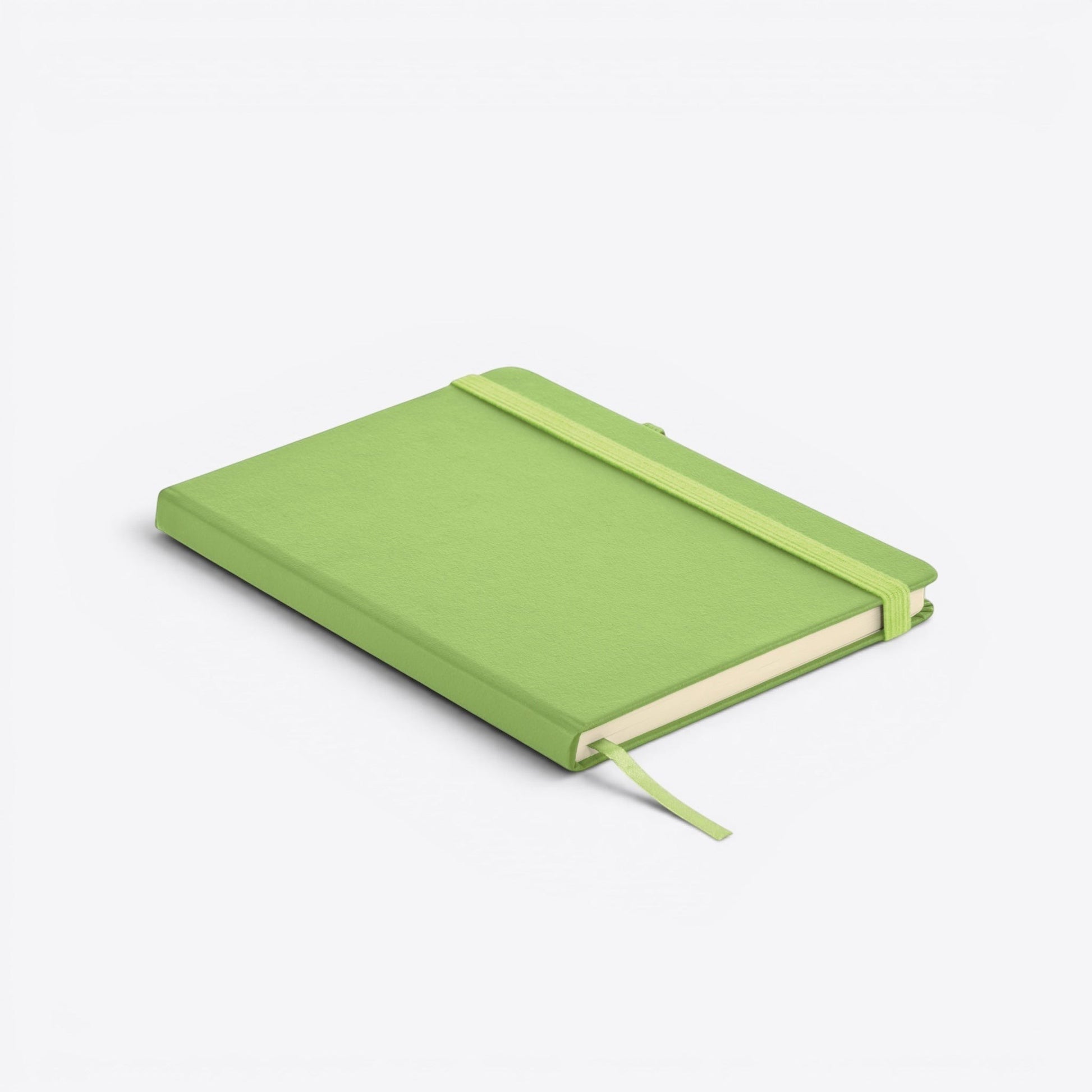 TODAY MERCH green notebook with elastic closure and pen loop, perfect for professional use and note-taking.