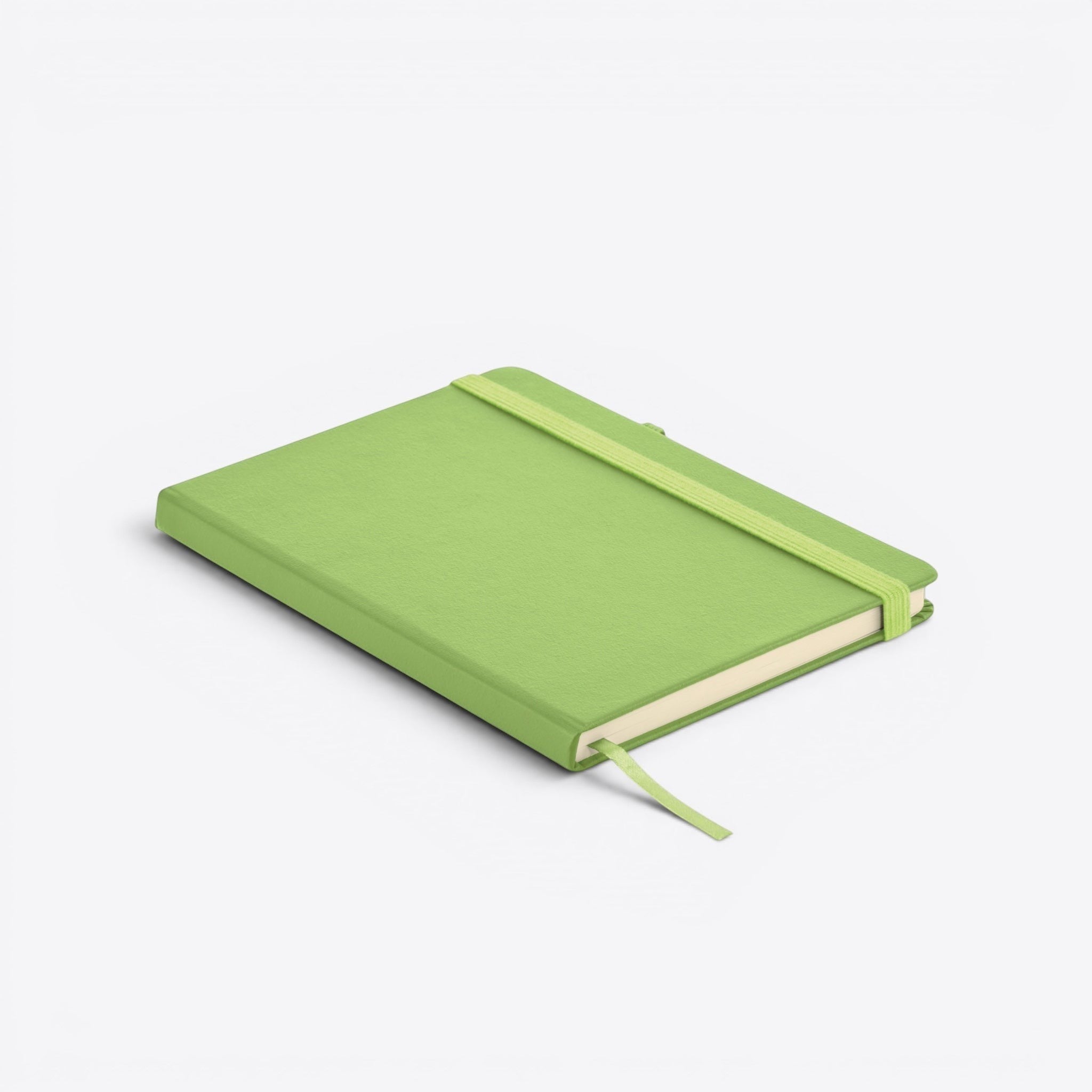 TODAY MERCH green notebook with elastic closure and pen loop, perfect for professional use and note-taking.