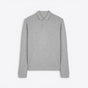 TODAY MERCH grey long-sleeve unisex organic cotton polo shirt with a structured design and two-button placket. - Gris Chiné
