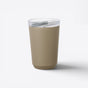 TODAY MERCH Kinto minimalist beige tumbler with clear lid, 500ml capacity, Japanese design. - Kaki