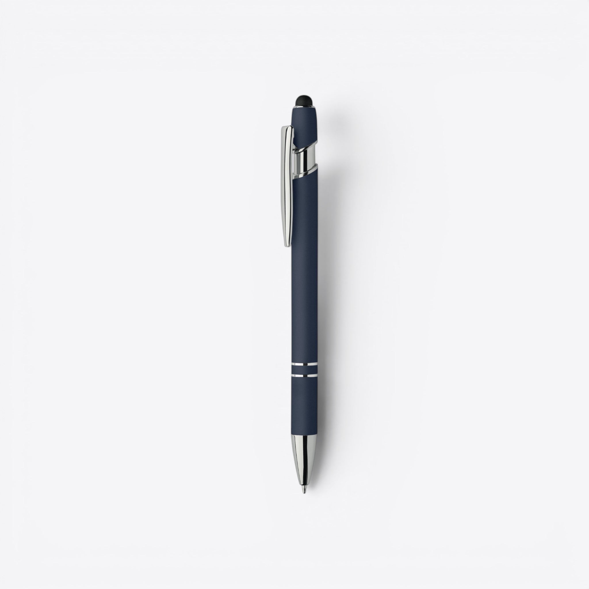TODAY MERCH navy blue classic ballpoint pen with silver clip and accents, ideal for corporate gifts.