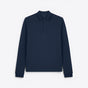 TODAY MERCH navy blue long-sleeve unisex premium polo shirt made from 100% organic cotton. - Navy