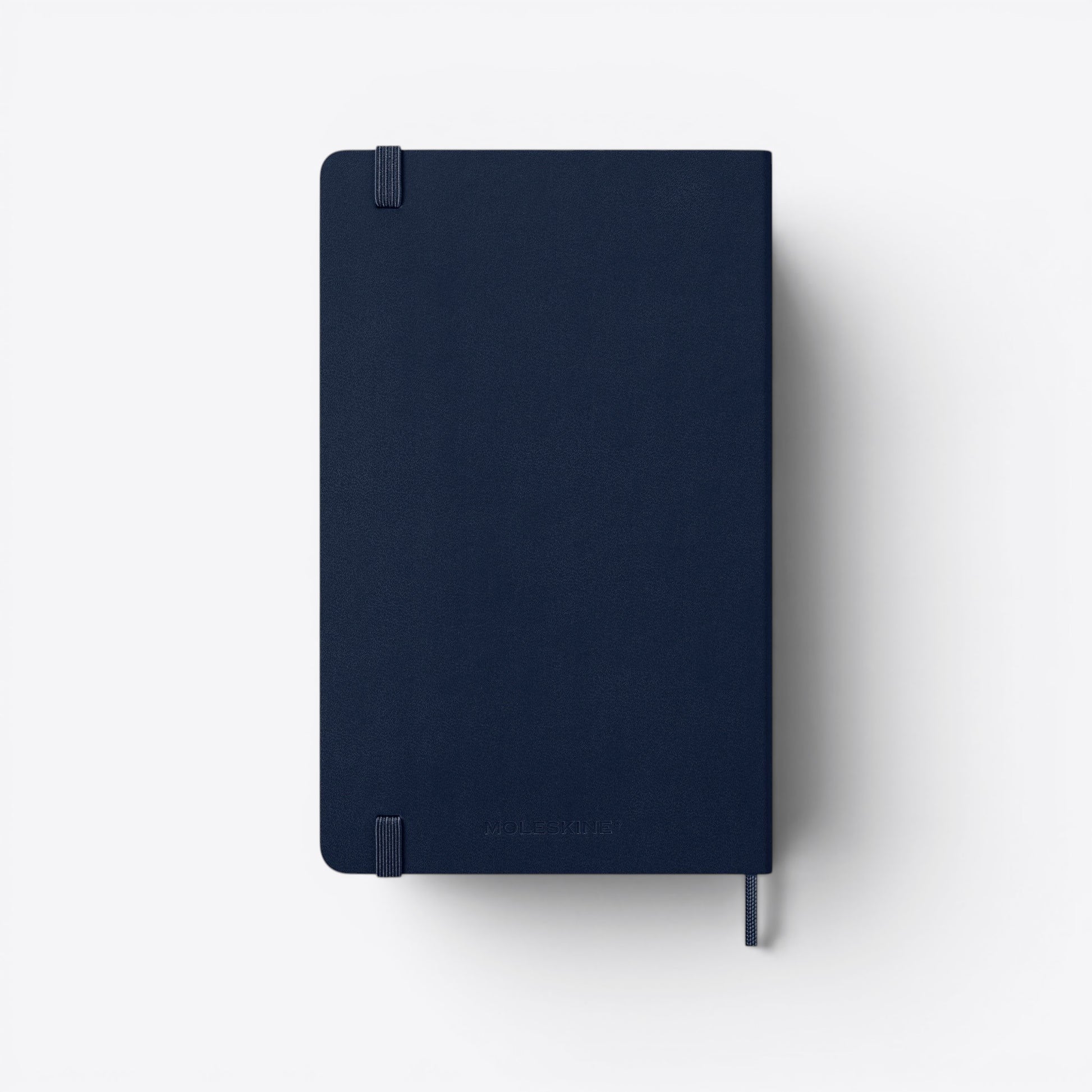 TODAY MERCH navy blue Moleskine planner with elastic closure and ribbon bookmark. Durable cover and quality paper for professional organization.
