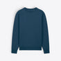 TODAY MERCH navy blue premium organic cotton sweatshirt with crew neck and ribbed cuffs and hem. - Bleu Sarcelle