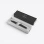 TODAY MERCH Parker matte black fountain pen with silver clip in a white presentation box with black lid. - Noir