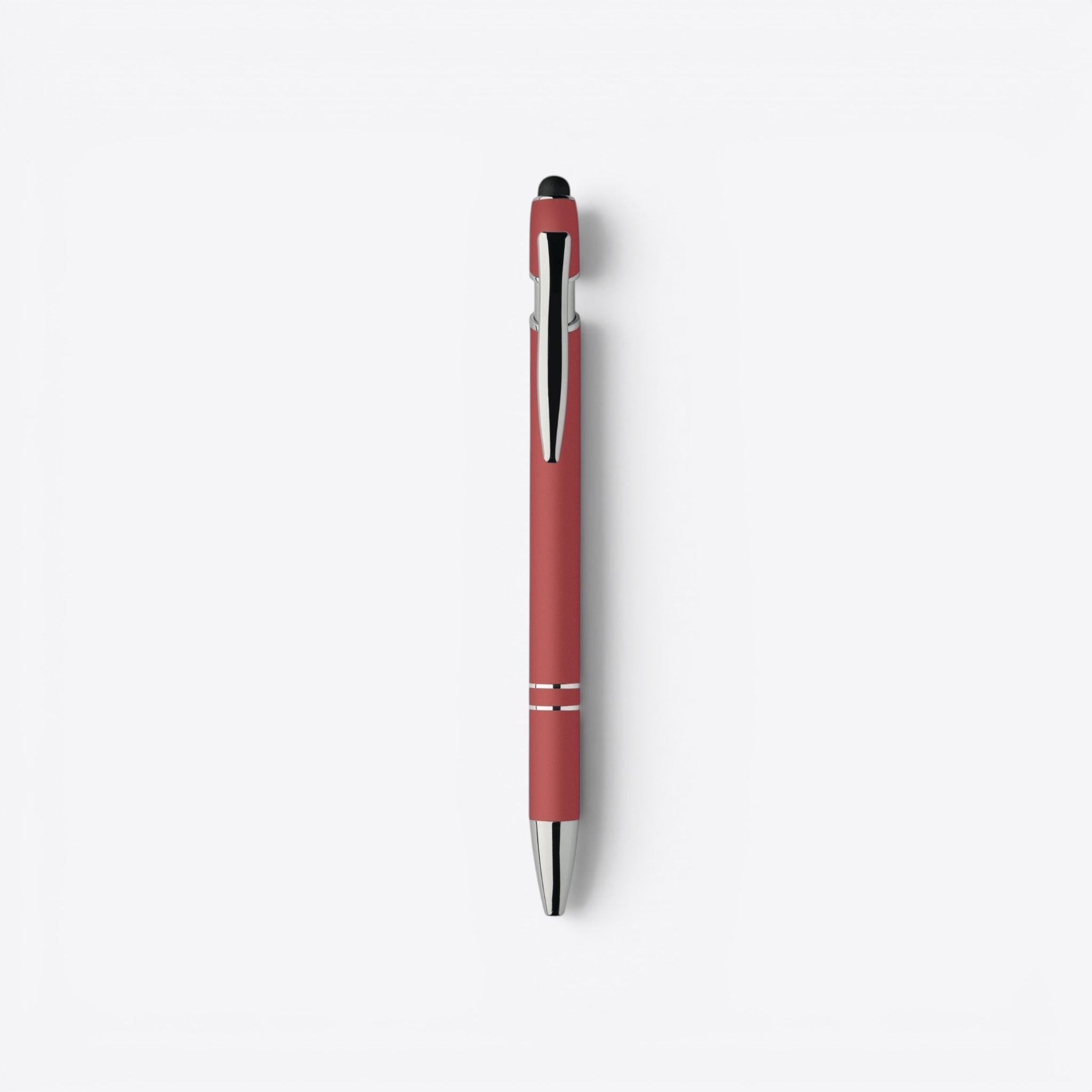 TODAY MERCH classic ballpoint pen in matte red with silver accents and a clip. Ideal for promotional gifts.