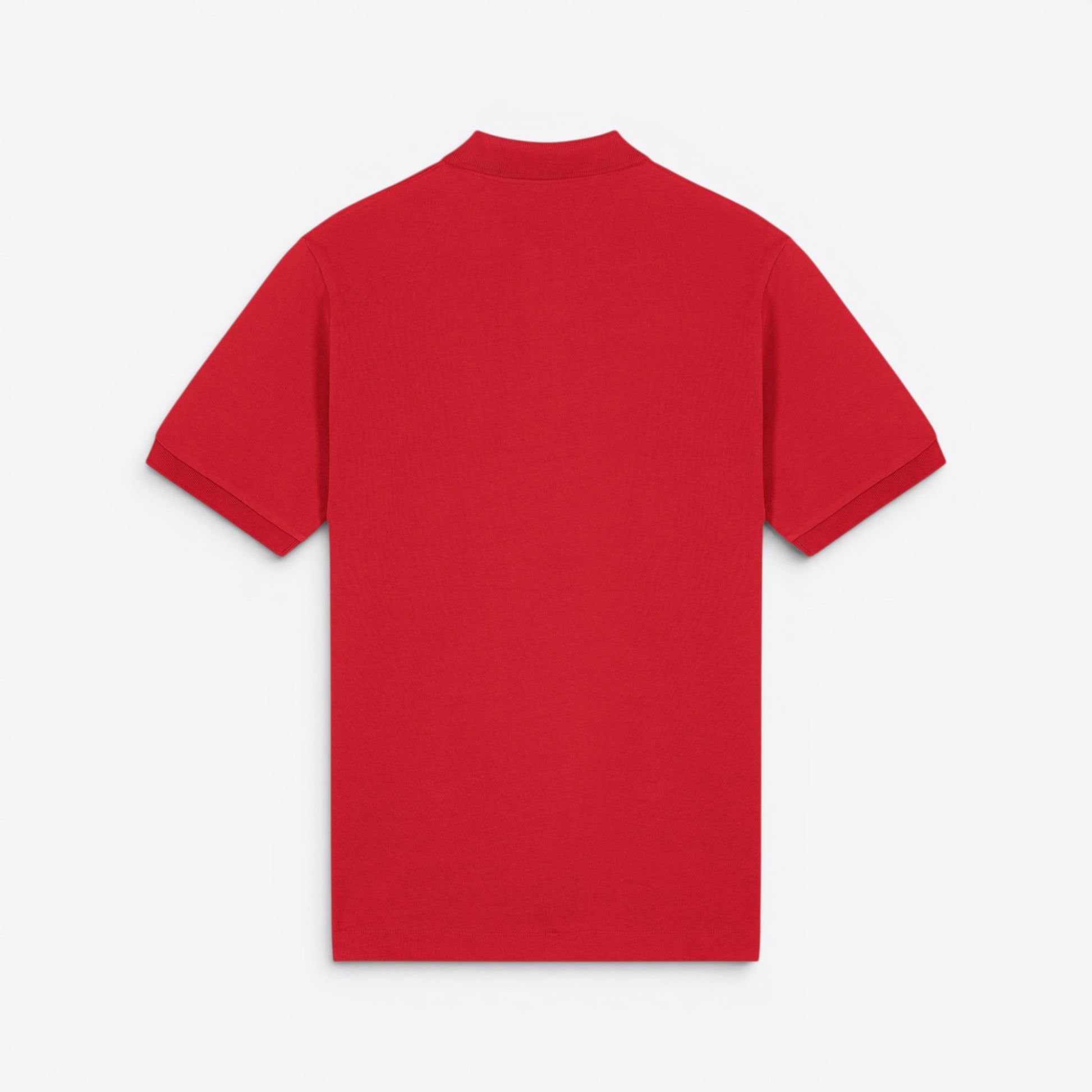 TODAY MERCH red unisex premium short-sleeve polo shirt made of organic cotton pique.