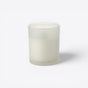 TODAY MERCH round frosted glass jar candle with bamboo lid, 80g vegetable wax, ideal for gifts and hospitality. - Blanc
