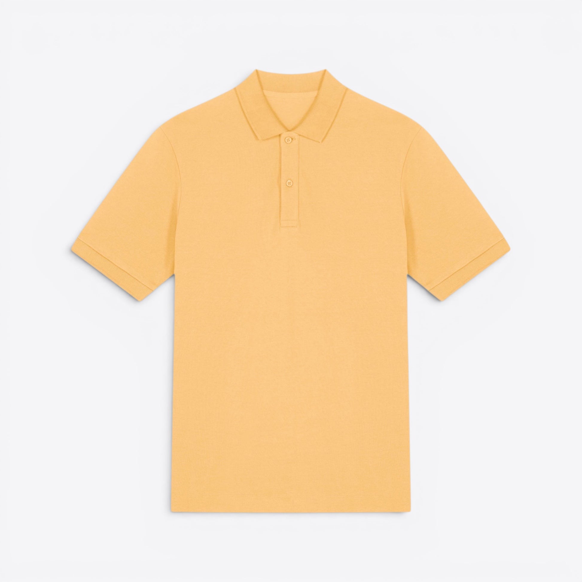 TODAY MERCH yellow organic cotton pique short sleeve unisex polo shirt with a structured fit and neat finishes.